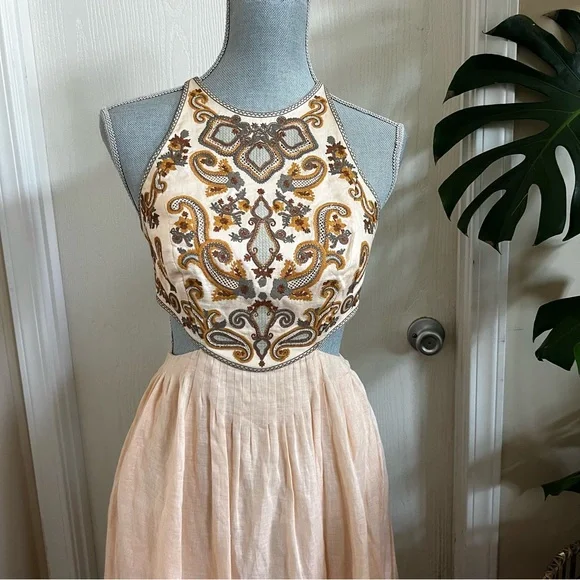 NWT Zimmermann Devi Embroidered Linen Midi Dress - Picture 9 of 16